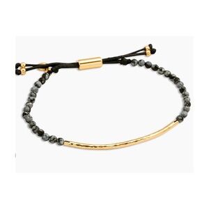 Gorjana Snowflake Obsidian Genuine Gemstone Adjustable Bracelet ✨